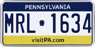 PA license plate MRL1634