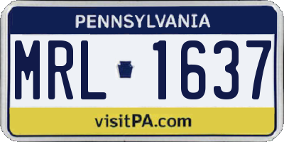 PA license plate MRL1637