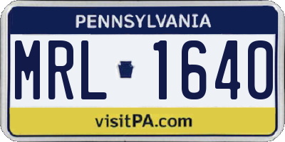 PA license plate MRL1640