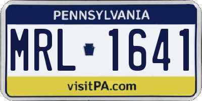 PA license plate MRL1641