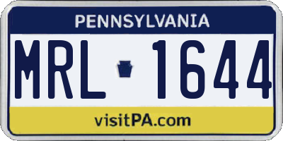 PA license plate MRL1644