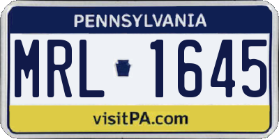 PA license plate MRL1645