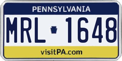 PA license plate MRL1648
