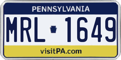 PA license plate MRL1649