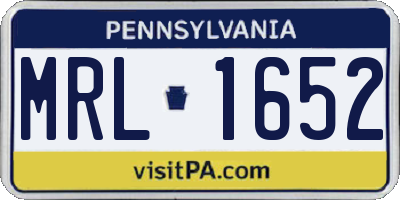 PA license plate MRL1652