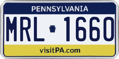 PA license plate MRL1660