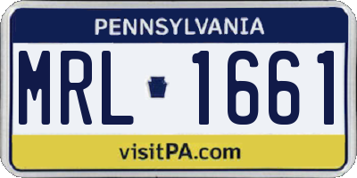 PA license plate MRL1661