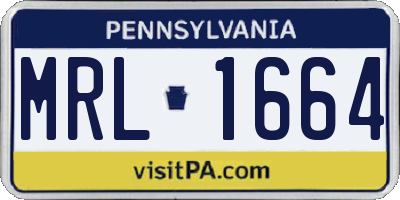 PA license plate MRL1664
