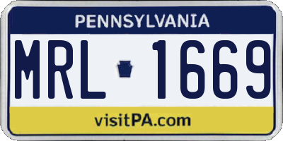 PA license plate MRL1669