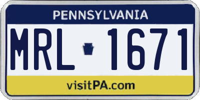 PA license plate MRL1671