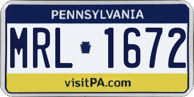PA license plate MRL1672