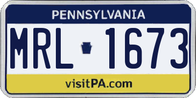 PA license plate MRL1673