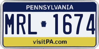PA license plate MRL1674