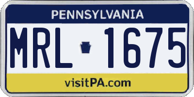 PA license plate MRL1675