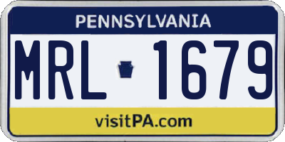 PA license plate MRL1679