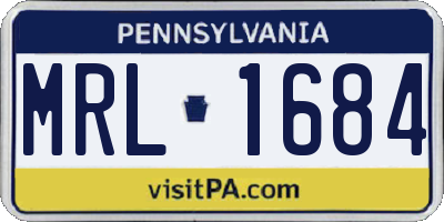 PA license plate MRL1684