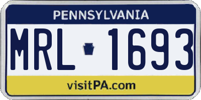 PA license plate MRL1693