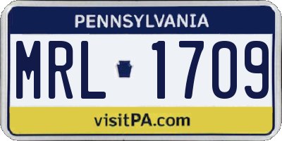 PA license plate MRL1709
