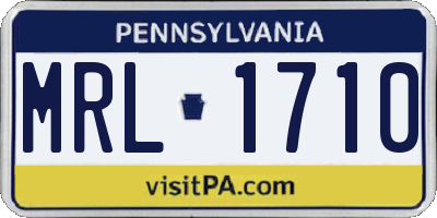 PA license plate MRL1710