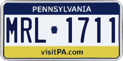 PA license plate MRL1711