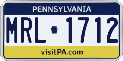 PA license plate MRL1712