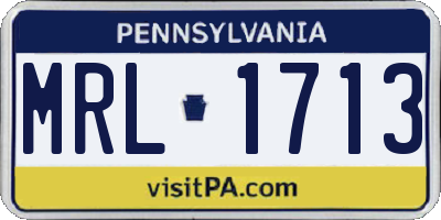 PA license plate MRL1713