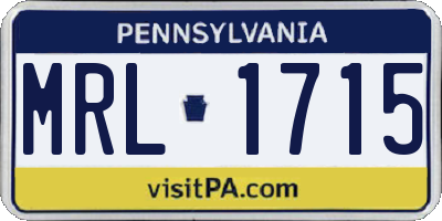PA license plate MRL1715