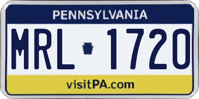 PA license plate MRL1720