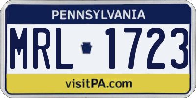 PA license plate MRL1723