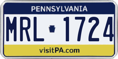 PA license plate MRL1724