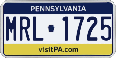 PA license plate MRL1725