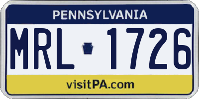 PA license plate MRL1726