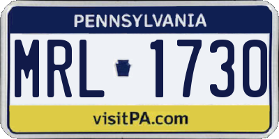 PA license plate MRL1730