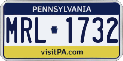 PA license plate MRL1732