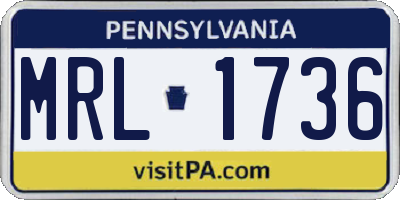 PA license plate MRL1736