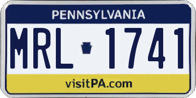 PA license plate MRL1741