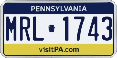 PA license plate MRL1743