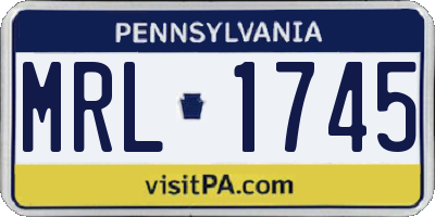 PA license plate MRL1745