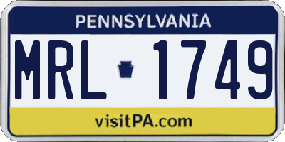 PA license plate MRL1749