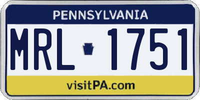PA license plate MRL1751