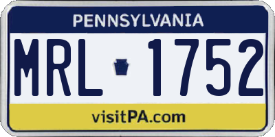 PA license plate MRL1752