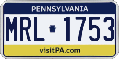 PA license plate MRL1753