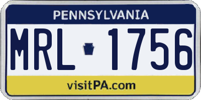 PA license plate MRL1756
