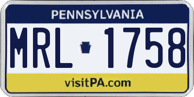 PA license plate MRL1758