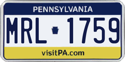 PA license plate MRL1759