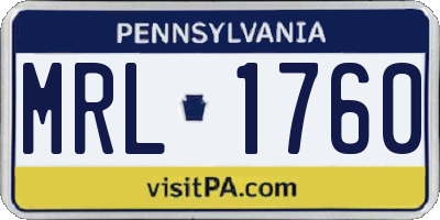 PA license plate MRL1760