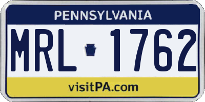 PA license plate MRL1762