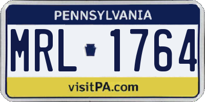 PA license plate MRL1764