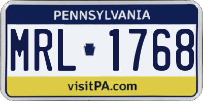 PA license plate MRL1768