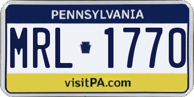 PA license plate MRL1770